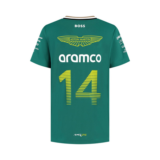 Camiseta Fernando Alonso Team Aston Martin F1 2025 para niños