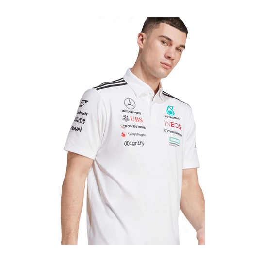 Polo hombre Team Mercedes AMG F1 2025 blanco