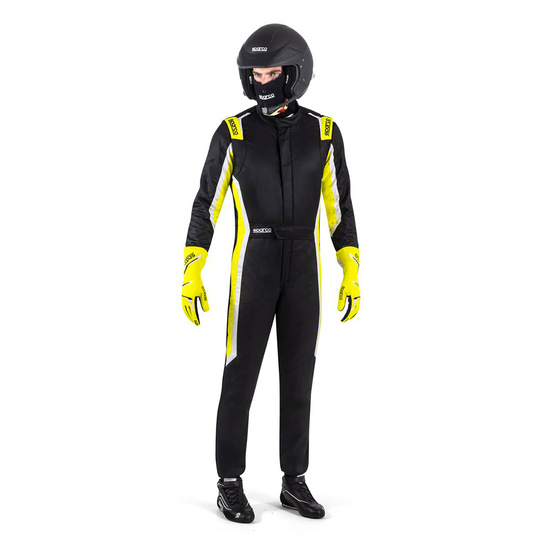 Traje de carreras Sparco SPRINT PRO MY25 negro-amarillo (homologación FIA)