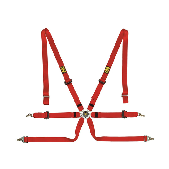 Arnes seguridad OMP ONE Pull Up rojo (FIA)