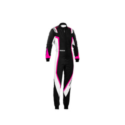 Traje de carreras de mujer de carreras Sparco KERB MY20 negro-rosado (CIK-FIA)