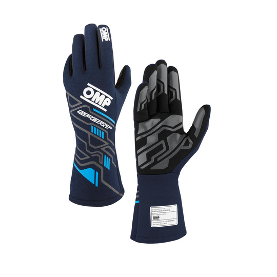 Guantes de carreras OMP SPORT MY25 azul marino (FIA)