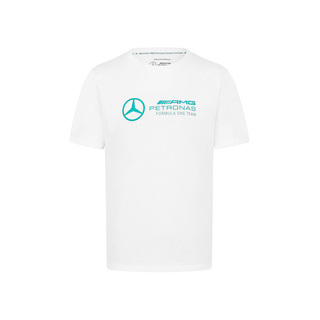 Camiseta blanca con logo grande para hombre Mercedes AMG F1 2024