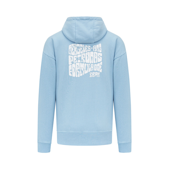 Sudadera con capucha para hombre Retro Hoodie Blue Mercedes AMG F1 