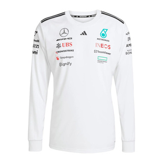 Camiseta de manga larga para hombre Team Mercedes AMG F1 2025 blanco