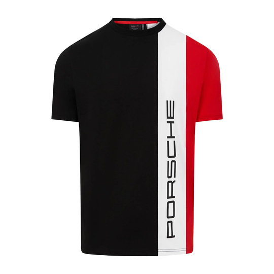 Camiseta negra a rayas Porsche Motorsport 2025 para hombre