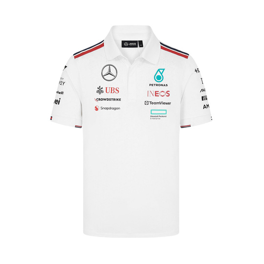 Polo hombre Team White Mercedes AMG F1 2024