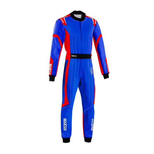 Traje de karting Sparco THUNDER azul-rojo (FIA) para niños
