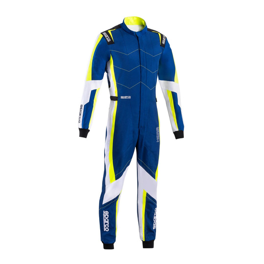 Traje de carreras Sparco KERB azul-amarillo (FIA)