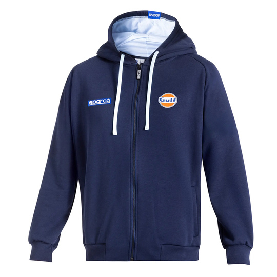 Sudadera con capucha de hombre Sparco Full Zip GULF MY25 azul marino
