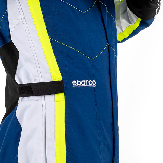 Traje de carreras Sparco KERB azul-amarillo (FIA)