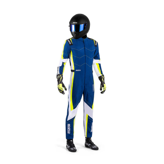 Traje de carreras Sparco KERB azul-amarillo (FIA)