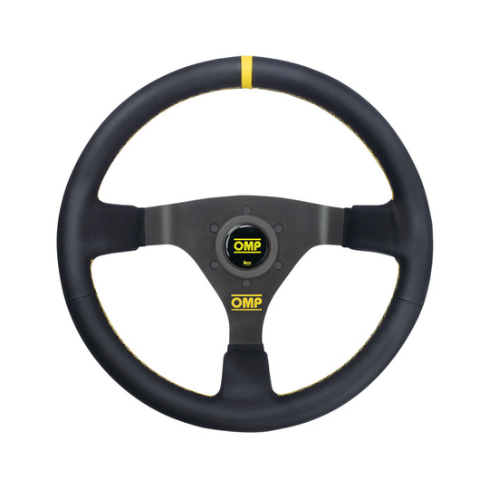 Volante OMP WRC dobladillo amarillo cuero