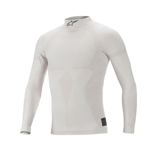 Jersey de cuello alto de carreras Alpinestars ZX EVO V2 Blanco (homologación FIA)