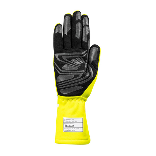 Guantes de carreras Sparco LAND+ MY25 amarillo (FIA)