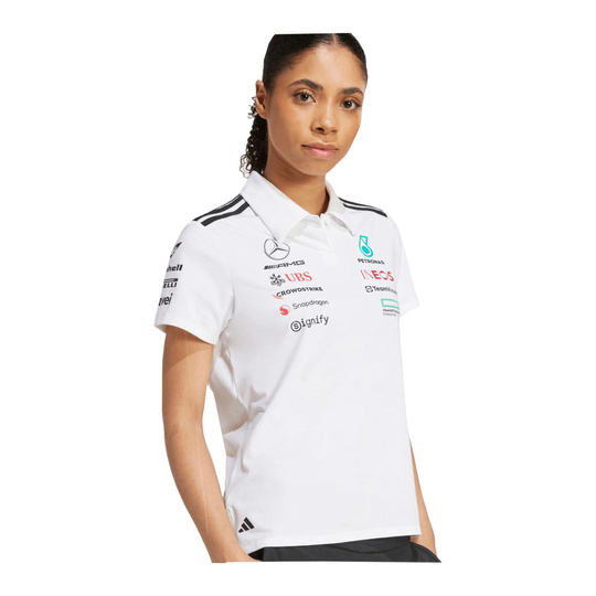 Polo mujer Team Mercedes AMG F1 2025 blanco