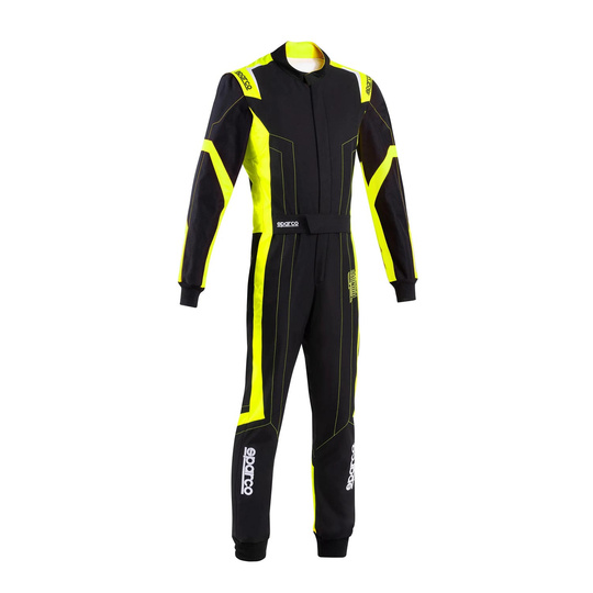 Traje de karting Sparco THUNDER negro-amarillo (FIA) para niños