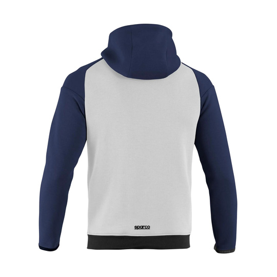 Sudadera con capucha de hombre Sparco Full Zip MY25 blanco-azul marino