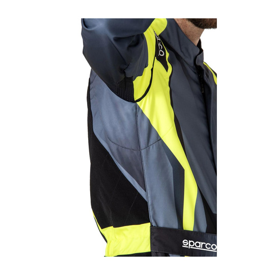 Traje de karting para niños Sparco Prime K 8877-2022 negro-amarillo (FIA)