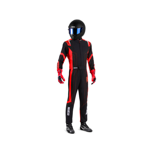 Traje de karting Sparco THUNDER negro-rojo (FIA)
