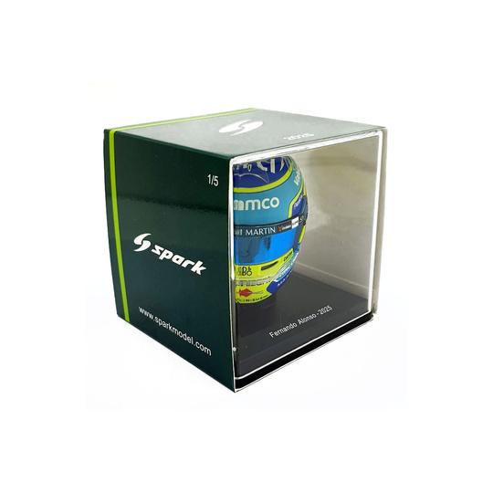 Casco de Fernando Alonso a escala 1:5 del Aston Martin F1 2025