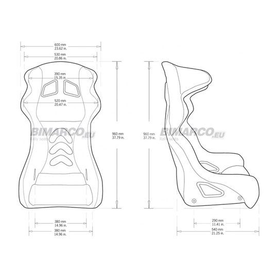 Asiento Bimarco PHANTOM negro (FIA)