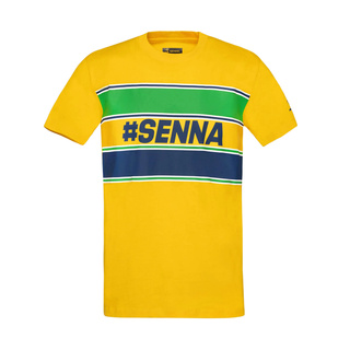 Camiseta Hashtag Ayrton Senna F1 2025 amarillo