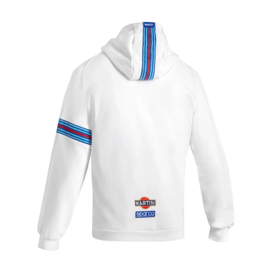 Sudadera con capucha de hombre Sparco Full Zip Martini Racing MY25 blanco-azul marino