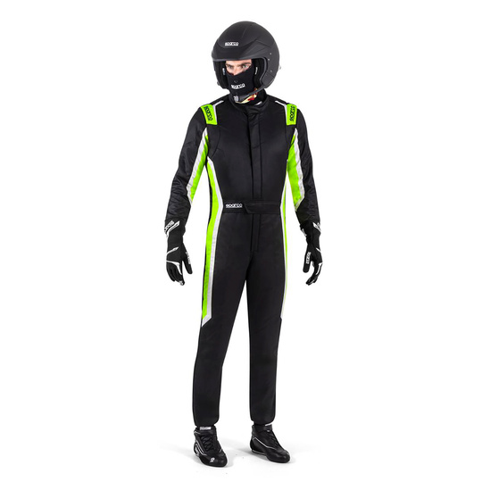 Traje de carreras Sparco SPRINT PRO MY25 negro-verde (homologación FIA)