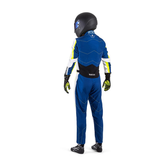 Traje de carreras de niños Sparco KERB azul-amarillo (FIA)