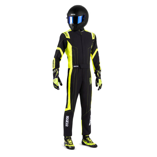 Traje de karting Sparco THUNDER negro-amarillo (FIA) para niños