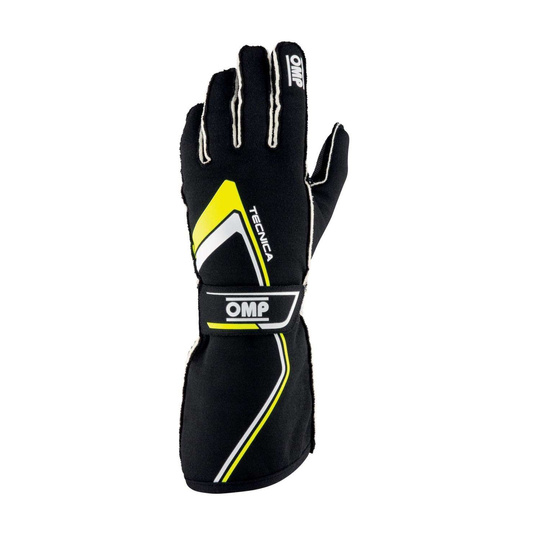 Guantes de carreras OMP TECNICA MY21 negro-rojo (homologación FIA)
