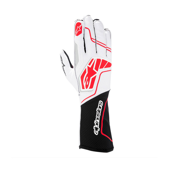 Guantes de carreras Alpinestars Tech-1 KX V4 Blanco-negro (FIA)