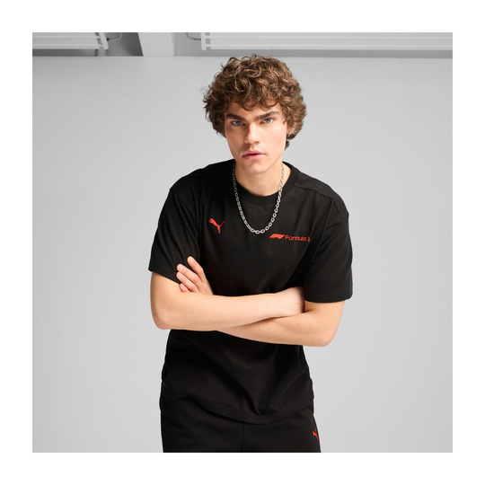 Camiseta Hombre Essential Relaxed Logo negra Formula 1 2025