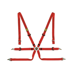 Arnes seguridad OMP ONE Pull Up rojo (FIA)