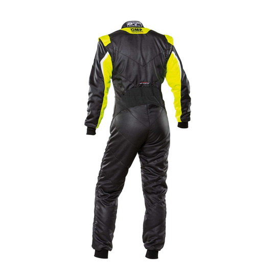 Traje de carreras OMP TECNICA EVO MY21 negro-amarillo (homologación FIA)