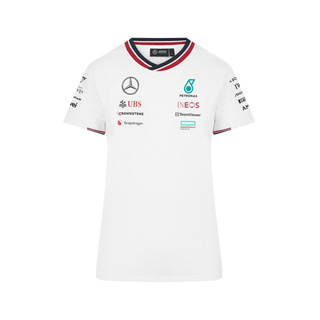 Camiseta blanca del equipo Mercedes AMG F1 mujer