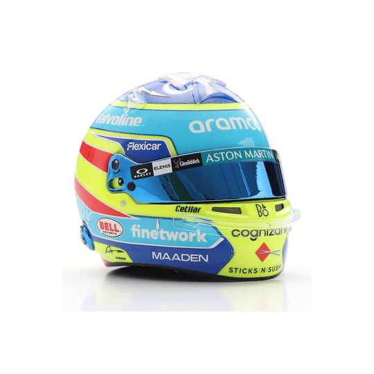 Casco de Fernando Alonso a escala 1:5 del Aston Martin F1 2025