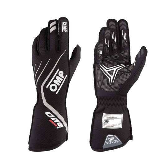 Guantes de carreras OMP ONE EVO X negro (homologación FIA)