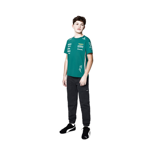 Camiseta Fernando Alonso Team Aston Martin F1 2025 para niños