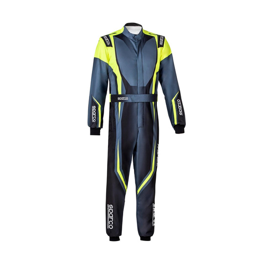 Traje de karting para niños Sparco Prime K 8877-2022 negro-amarillo (FIA)