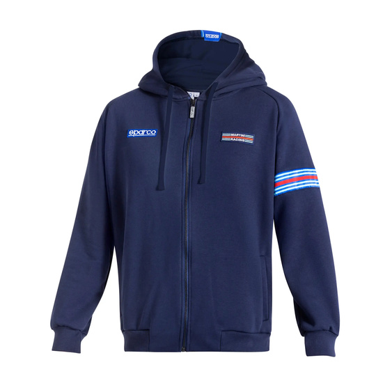 Sudadera con capucha de hombre Sparco Full Zip Martini Racing MY25 azul marino