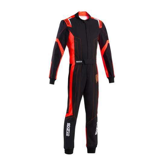 Traje de karting Sparco THUNDER negro-rojo (FIA)