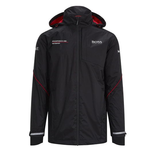 Chaqueta impermeable para hombre Rain Team negra Porsche Motorsport 2021