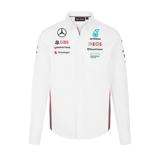 Camiseta manga larga hombre Team Mercedes AMG F1 2024 blanca