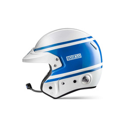 Casco abierto con intercomunicador Sparco PRO 1977 blanco/azul (homologación FIA)