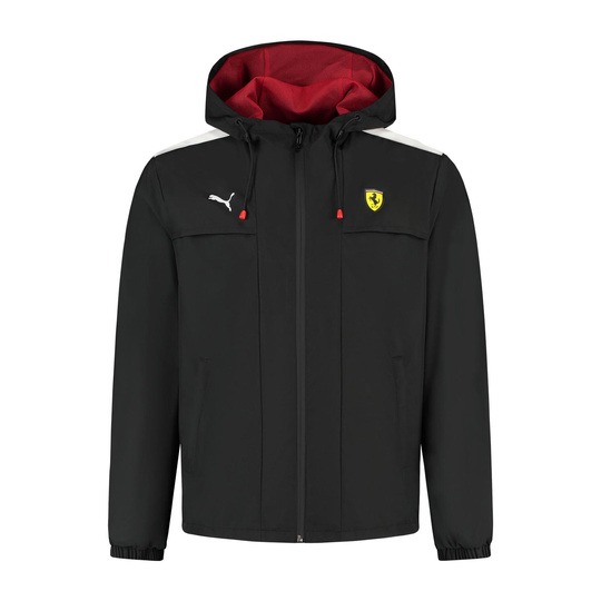 Chaqueta de hombre impermeable negra Scuderia Ferrari F1 2025