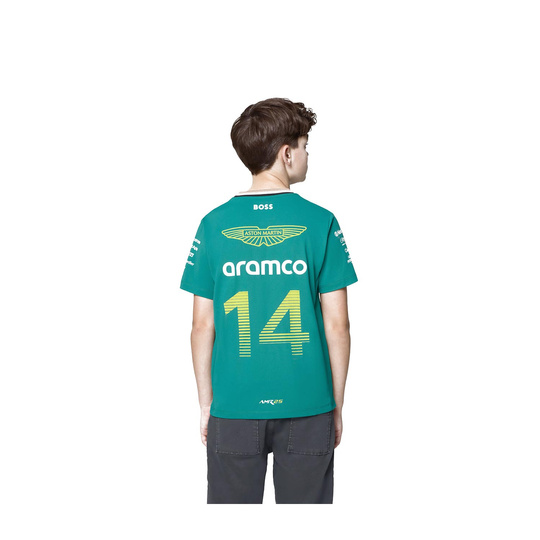 Camiseta Fernando Alonso Team Aston Martin F1 2025 para niños