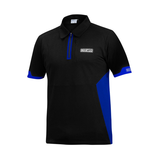 Polo Zip Sparco MY22 negro-azul