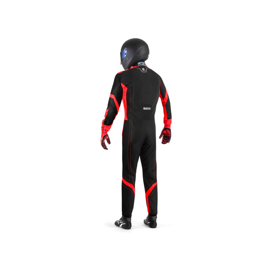 Traje de karting Sparco THUNDER negro-rojo (FIA)